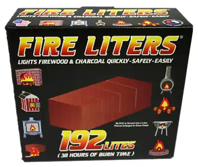 Fire Liters Wood Fiber Firestarter Log 12 Min 192 Pk