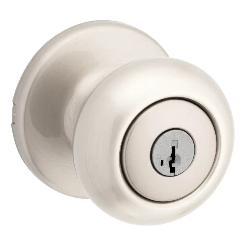 Kwikset SmartKey Security Satin Nickel Entry Knob KW1 2-3/4 In.