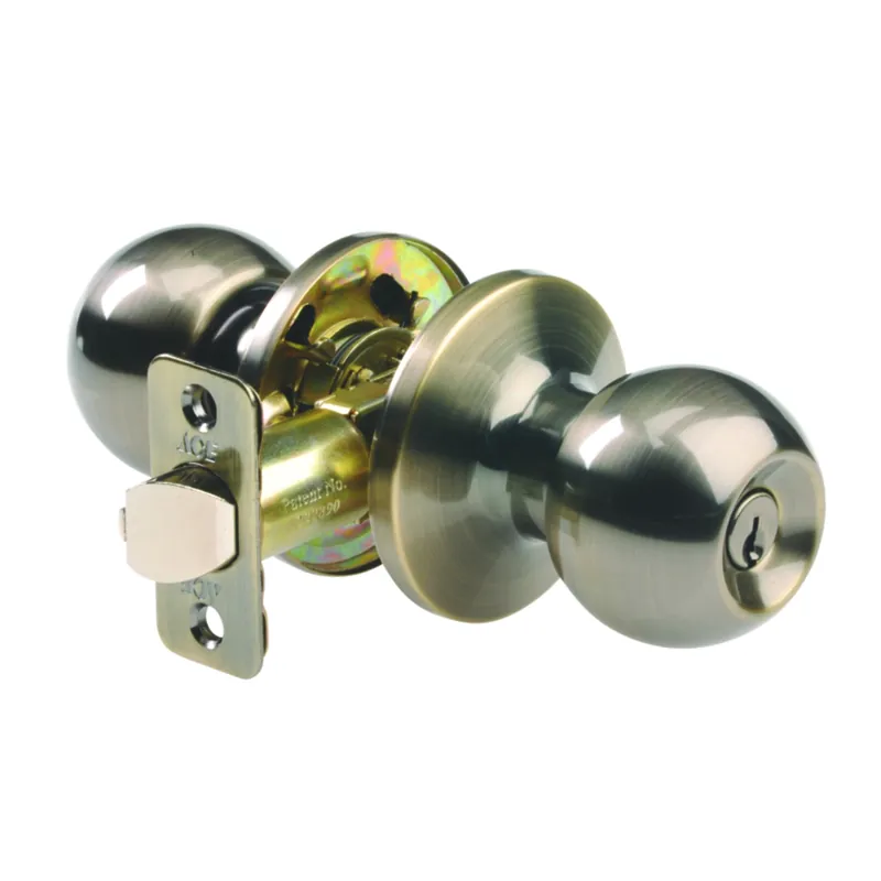 Ball Antique Brass Entry Lockset 1-3/4 In. Ansi/bhma Grade 3