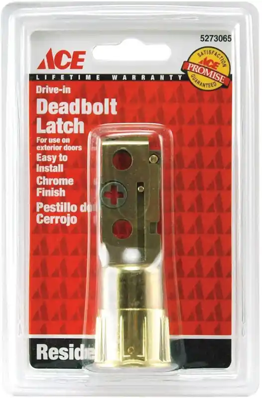 Ace Chrome Steel Deadbolt Latch 1 Pk