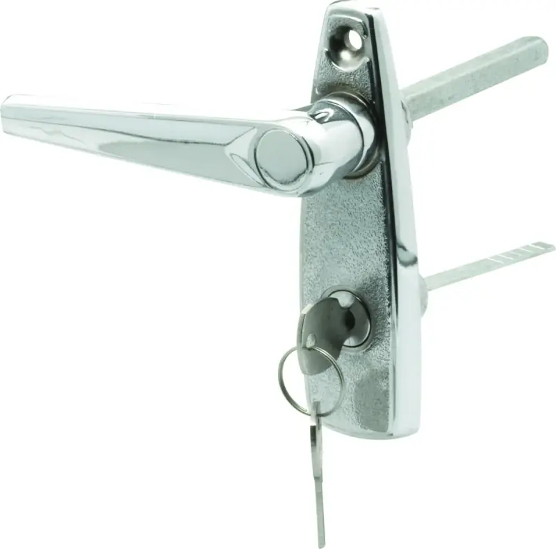 Garage Door Left Handle Lock, Diecast Zinc, Chrome Plated