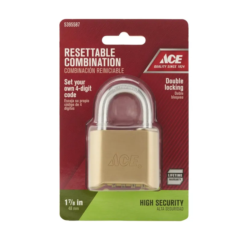 Ace 1-11/16 In. H X 1 In. W X 1-7/8 In. L Die Cast 4-Dial Combination Padlock 1 Pk