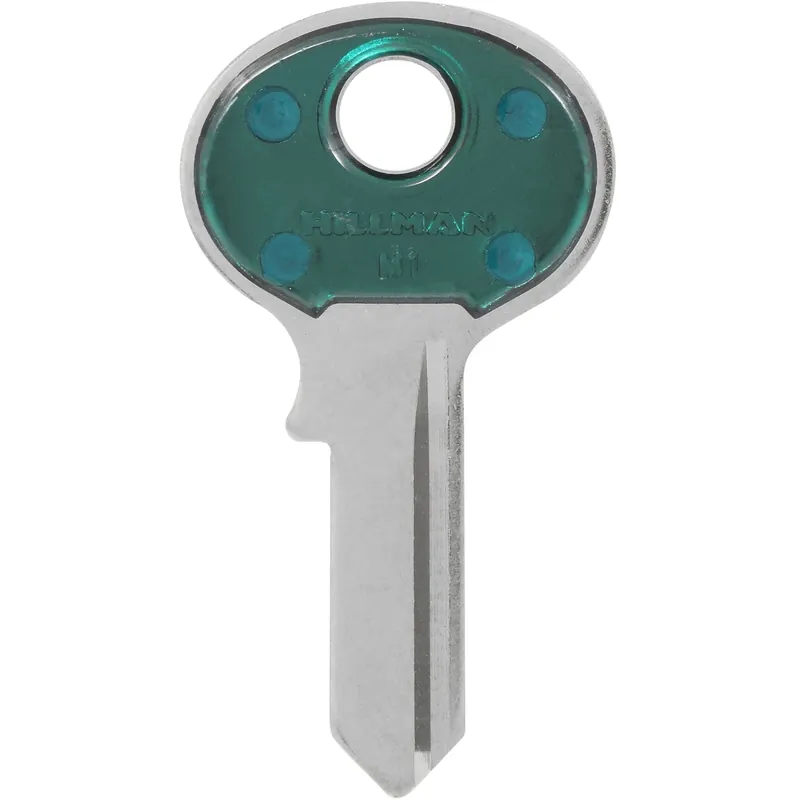 HILLMAN ColorPlus Traditional Key Padlock Key Blank Single Green/Silver