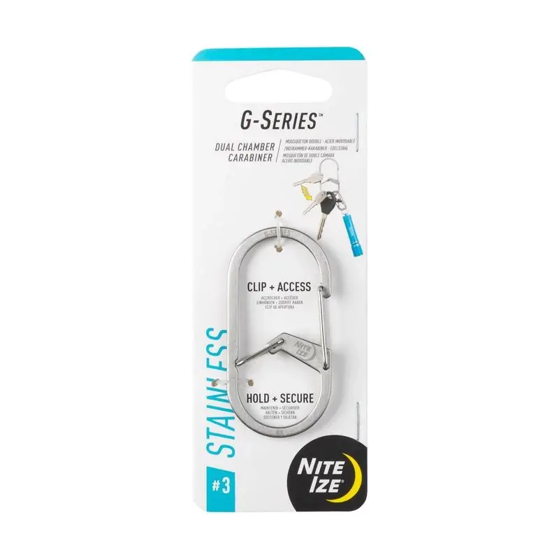 G-series Stainless Steel Silver Dual Chamber Carabiner Model Gs3-11-r6