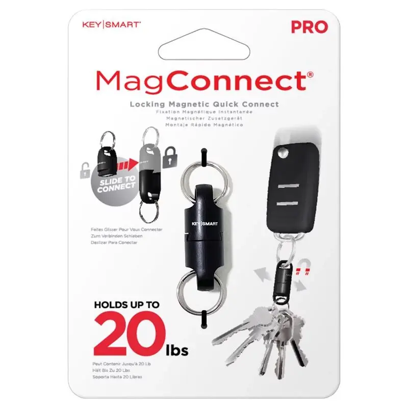Magconnect Pro Locking Magnetic Keychain - Abs Plastic, Stainless Steel, Black