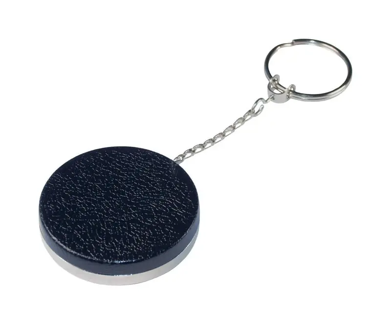 Metal Silver Retractable Key Chain With 24" Cable Chain