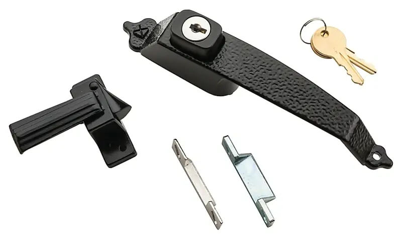 National Hardware Matte Black Zinc Push Button Keyed Latch 1 Pk