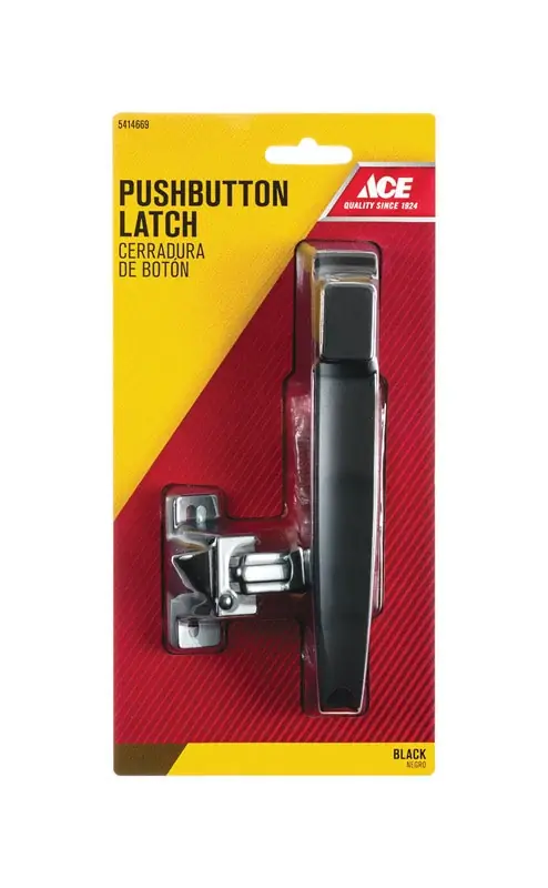 Ace Black Steel Push Button Latch 1 Pk