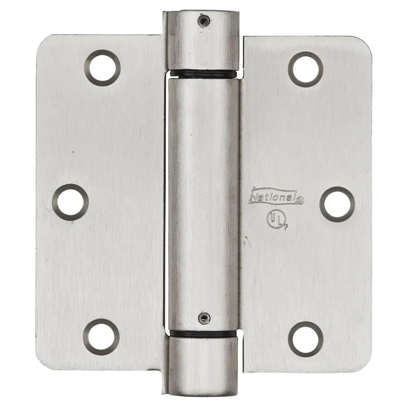National Hardware 3-1/2 In. L Satin Nickel Spring Hinge 1 Pk
