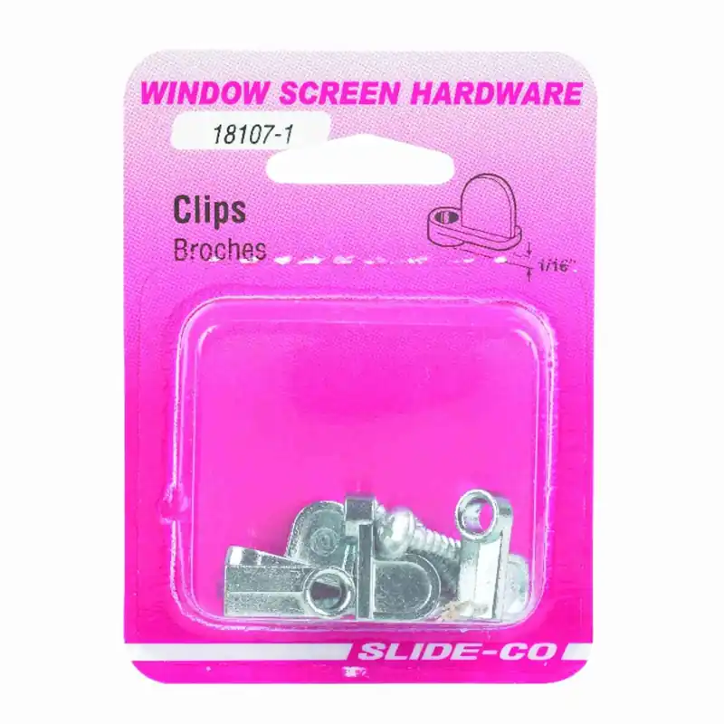Slide-Co Mill Zinc Steel Screen Clip For 1/8 12 Pk