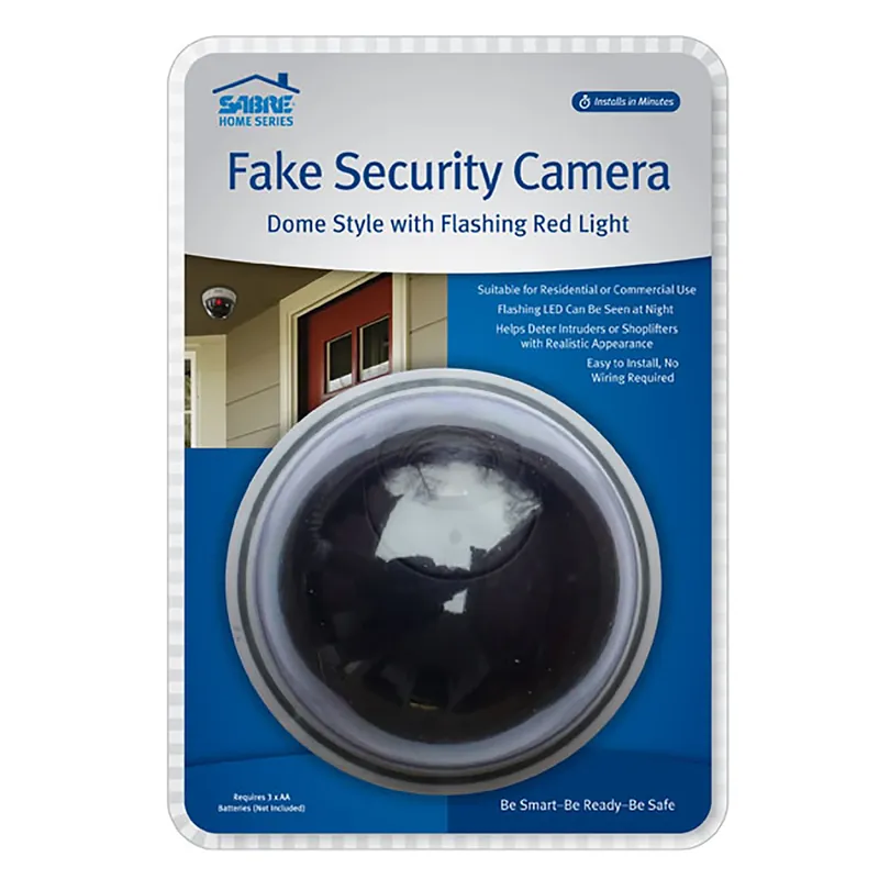 Black Plastic Fake Security Camera With Flashing Led Light - Model Hs-fscd