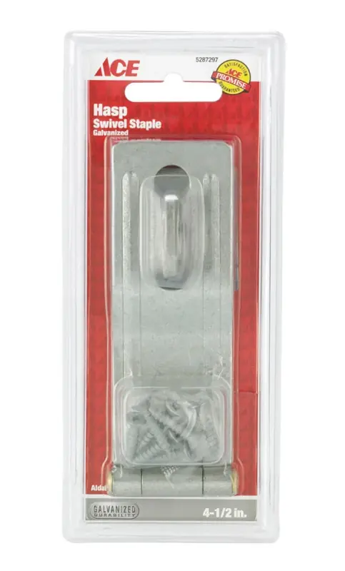 Galvanized Steel 4-1/2 In. L Swivel Staple Safety Hasp For Secure Applications