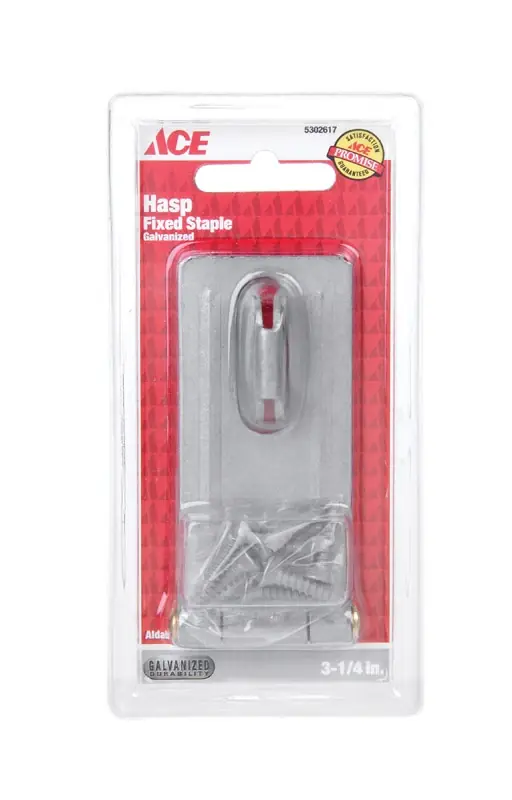 Galvanized Steel 3-1/4 In. L Fixed Staple Safety Hasp For Secure Applications