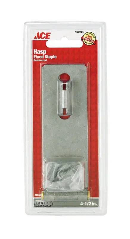 Galvanized Steel 4-1/2 In. L Fixed Staple Safety Hasp For Secure Applications