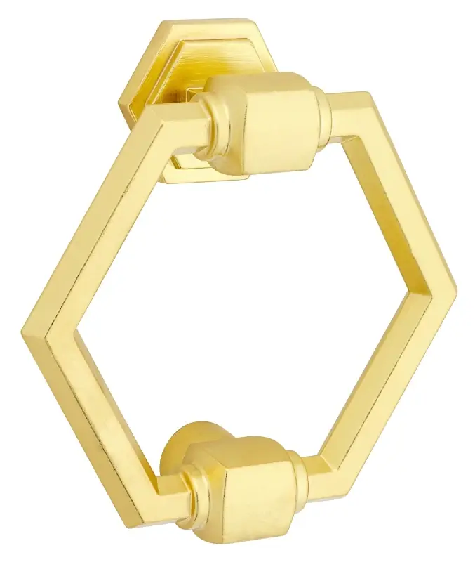 Powell Door Knocker, Brushed Gold