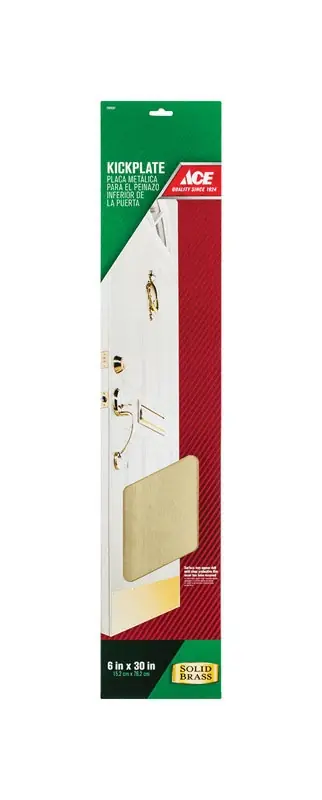 6 In. H X 30 In. L Bright Brass Kickplate For Door Protection