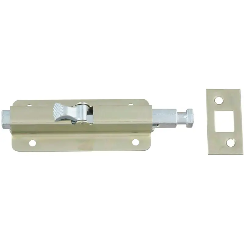 Door Foot Bolt, Zinc, 6 In.