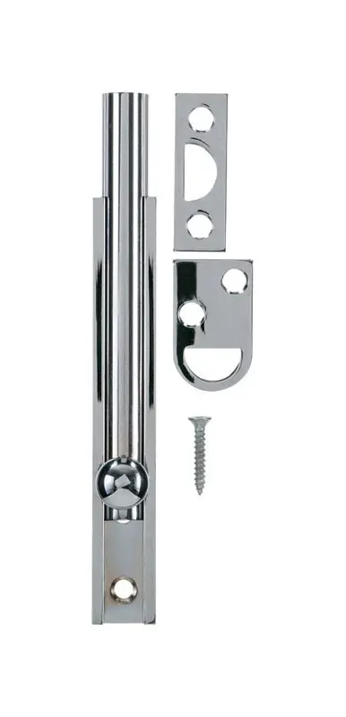 Chrome Brass Surface Bolt 4 Inches For Doors, Windows, And Cabinets