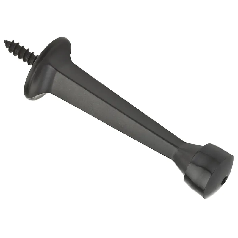 National Hardware Zinc W/Rubber Tip Oil Rubbed Bronze Black Rigid Door Stop Mounts To Wall .7 In.