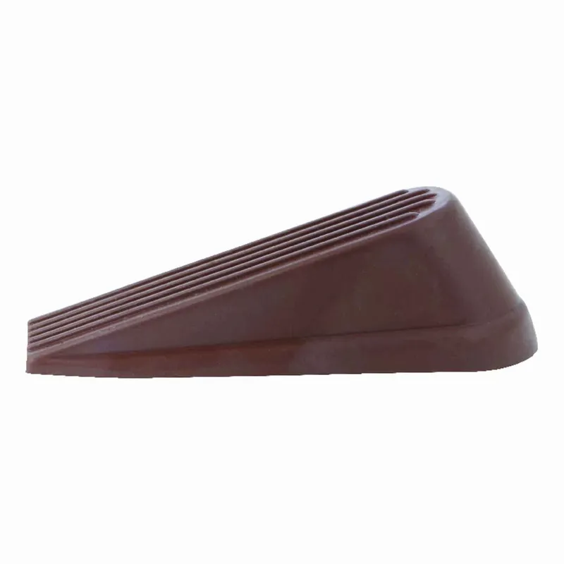 4 In. H X 4 In. W Brown Rubber Wedge Door Stop - No Mounting Required