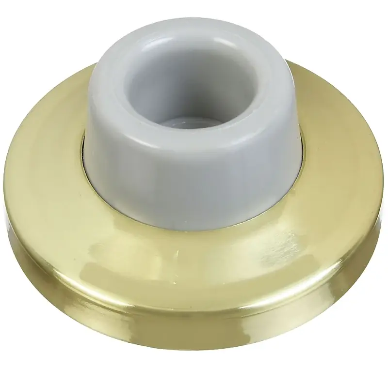 Doorstop, Wall-Mount, Polished Solid Brass