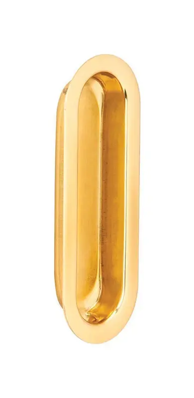 Ives 3-9/16 In. L Bright Brass Gold Brass Flush Mortise Finger Pull