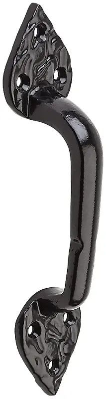 Gate Pull, Black Decorative Spear, 7-3/4 In.