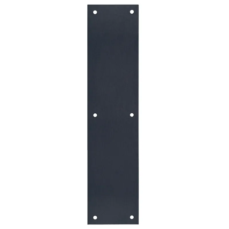 Door Push Plate, Matte Black, 3.5 X 15 In.