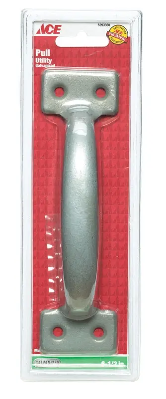 6.5 Inch Galvanized Silver Steel Utility Pull For Metal Or Wood Doors