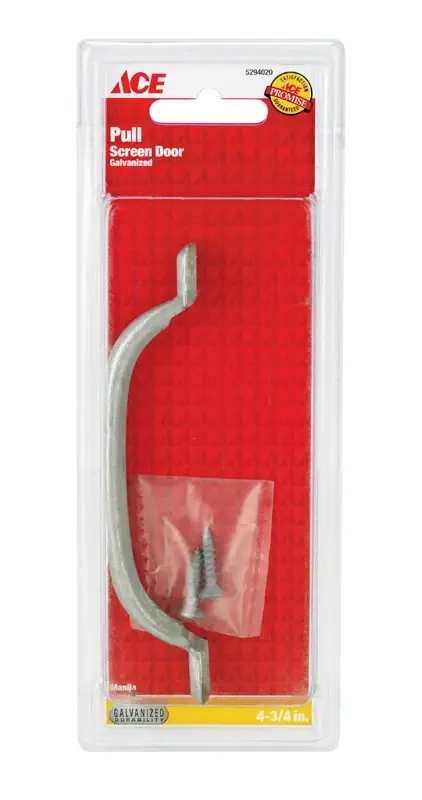 4.8 In. Galvanized Silver Steel Screen Door Pull Handle For Lightweight Doors