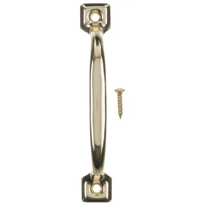 4.8 In. Bright Brass Gold Steel Screen Door Pull Handle For Lightweight Doors