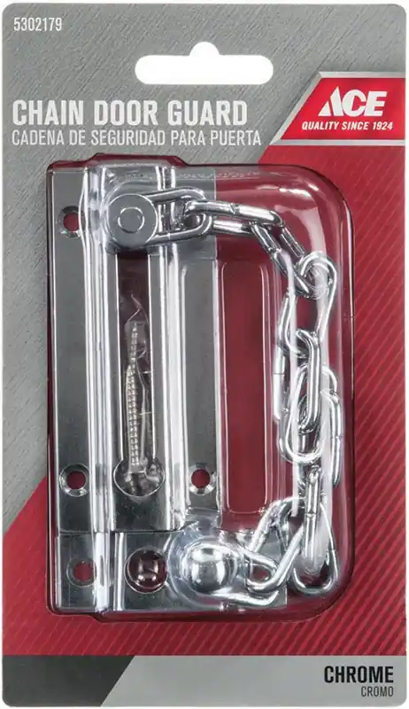 3.38 In. L Chrome Steel Chain Door Guard For Enhanced Security