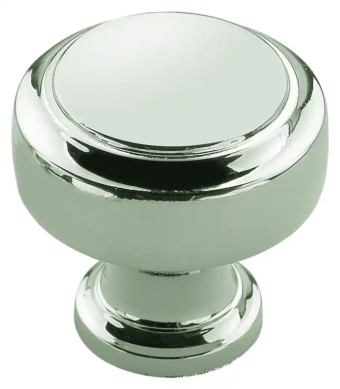 Amerock Highland Ridge Collection Round Cabinet Knob 1-3/16 In. D 1-1/4 In. Polished Nickel 1 Pk