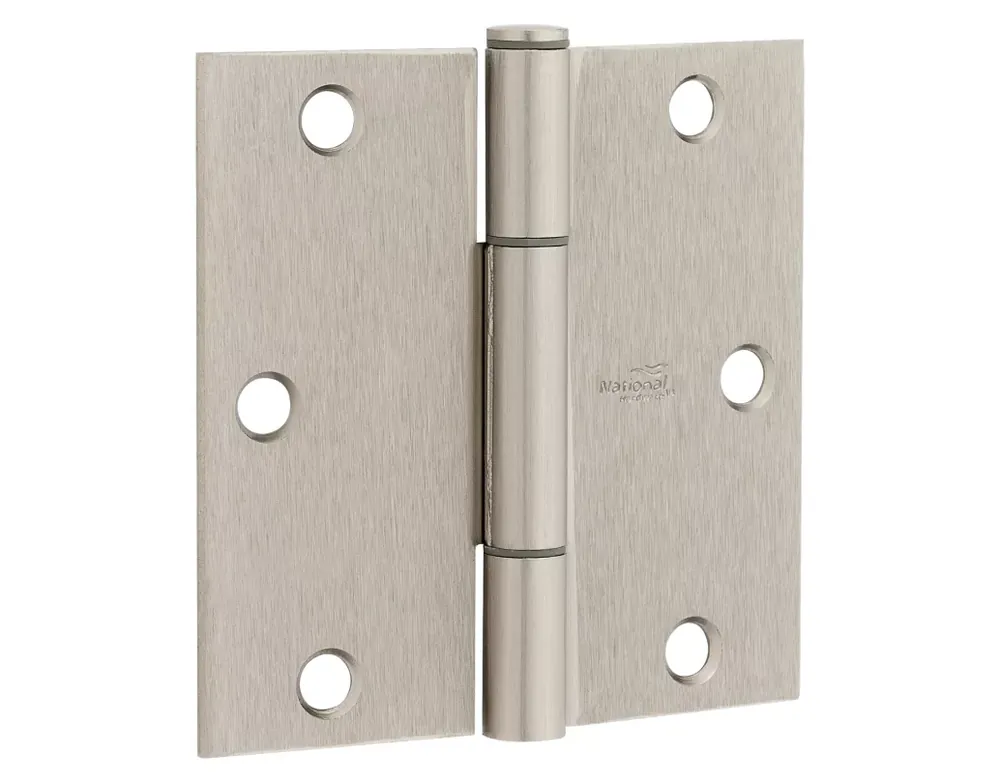 National Hardware Squeak Guard 3.5 In. L Satin Nickel Door Hinge 3 Pk