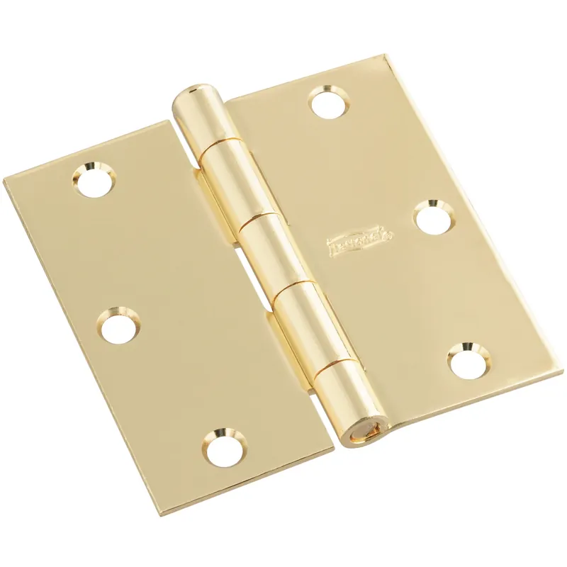 National Hardware 3-1/2 In. L Bright Brass Door Hinge 3 Pk