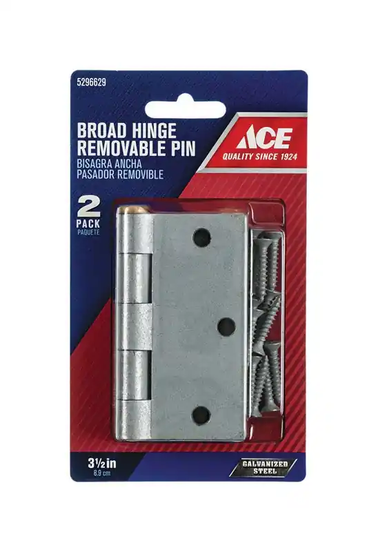 Ace 3-1/2 In. L Galvanized Broad Hinge 2 Pk