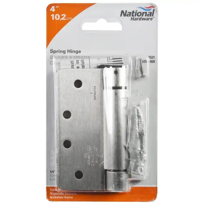 National Hardware 4 In. L Satin Nickel Spring Hinge 1 Pk