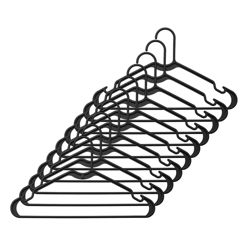 Whitmor Plastic Black Hanger 10 Pk