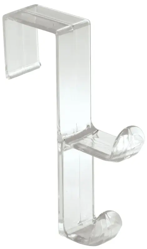 IDesign 5-1/2 In. L Clear Plastic Medium/Large Over The Door Double Hook 1 Pk