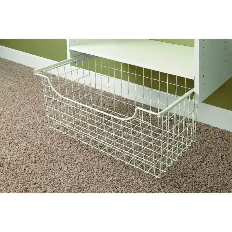 Easy Track 24-in X 12-in X 14-in White Wire Basket