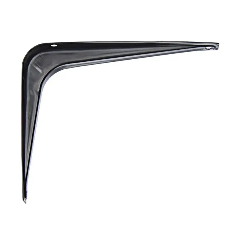 Black Steel Shelf Bracket 6 In. Length 18 Gauge 100 Lb Capacity