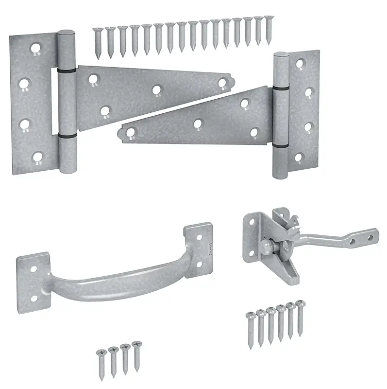 National Hardware Galvanized Silver Steel T-Hinge Gate Kit 1 Pk