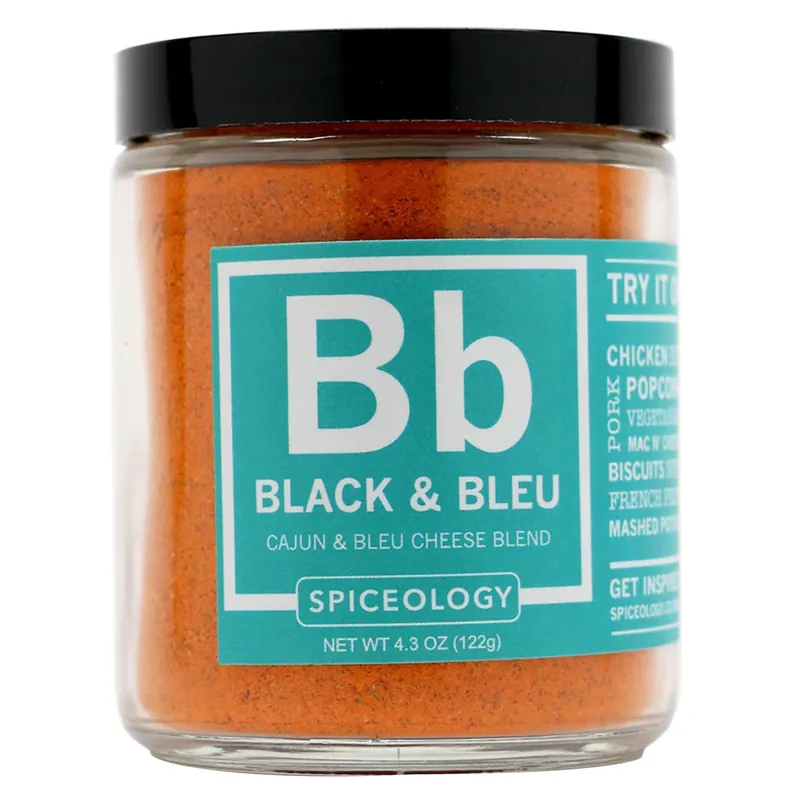 Black & Bleu Cajun & Bleu Cheese Blend Seasoning Rub 4.3 Oz Jar