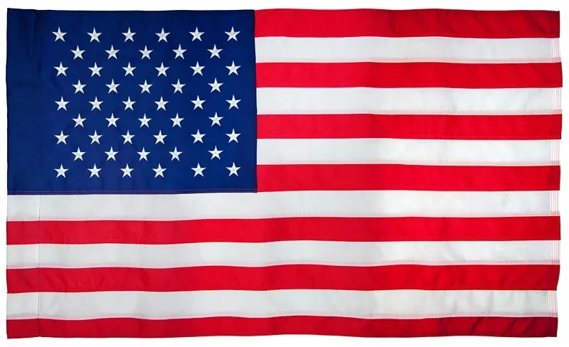 2.5 Ft. X 4 Ft. Nylon American Flag With Sewn Stripes And Embroidered Stars