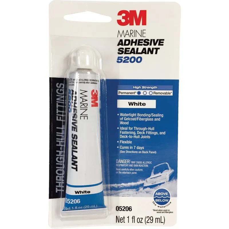 1 Oz. White Marine Adhesive Sealant 5200 - High Performance Polyurethane Sealant