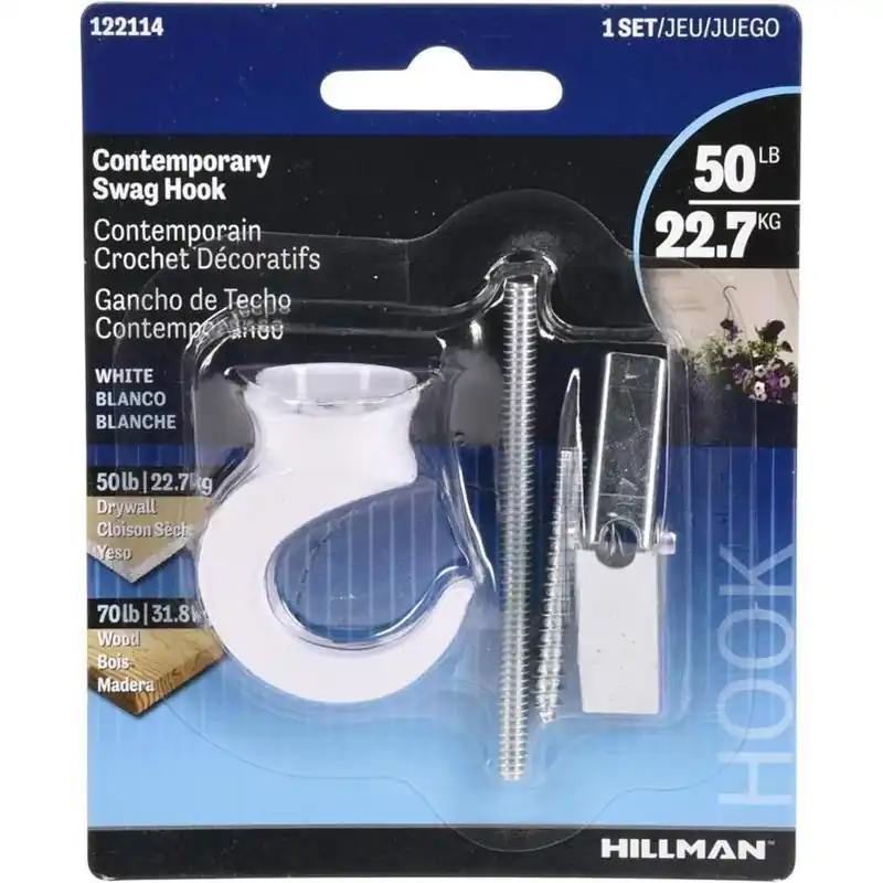 Contemporary White Swag Hook For Easy Hanging - Ideal For Curtains And Decorations