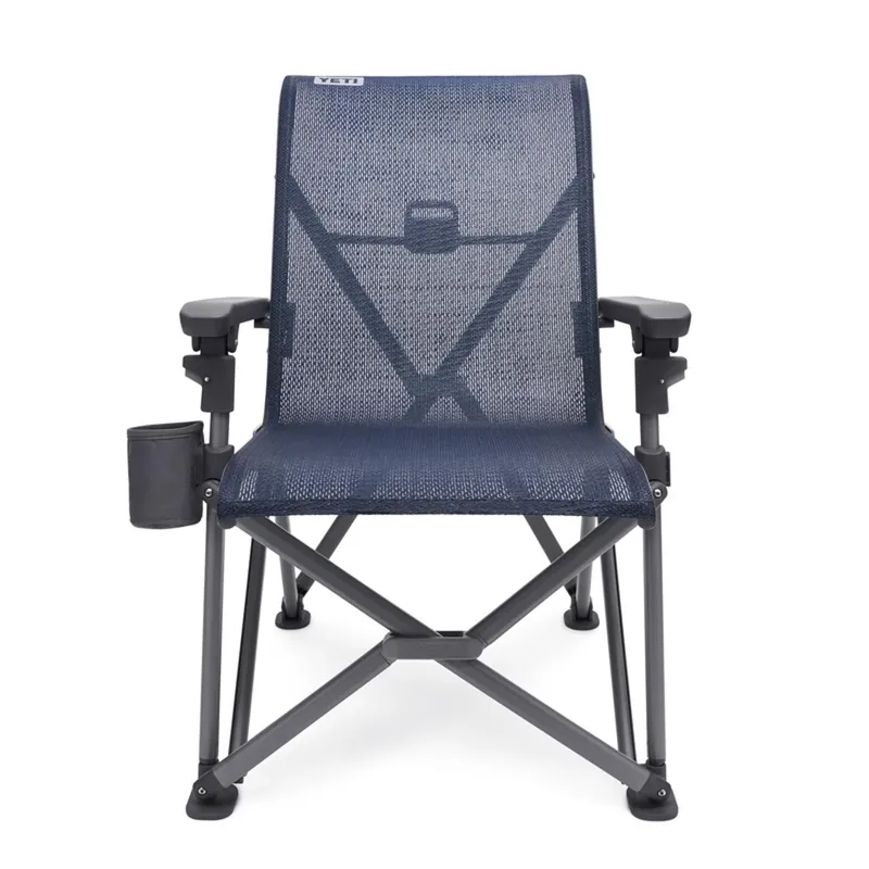 Trailhead Brown/black Polypropylene Camping Chair With Navy Blue Fabric