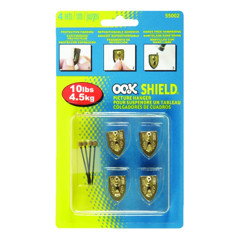 HILLMAN OOK Shield Picture Hanger 10 Lb 4 Pk