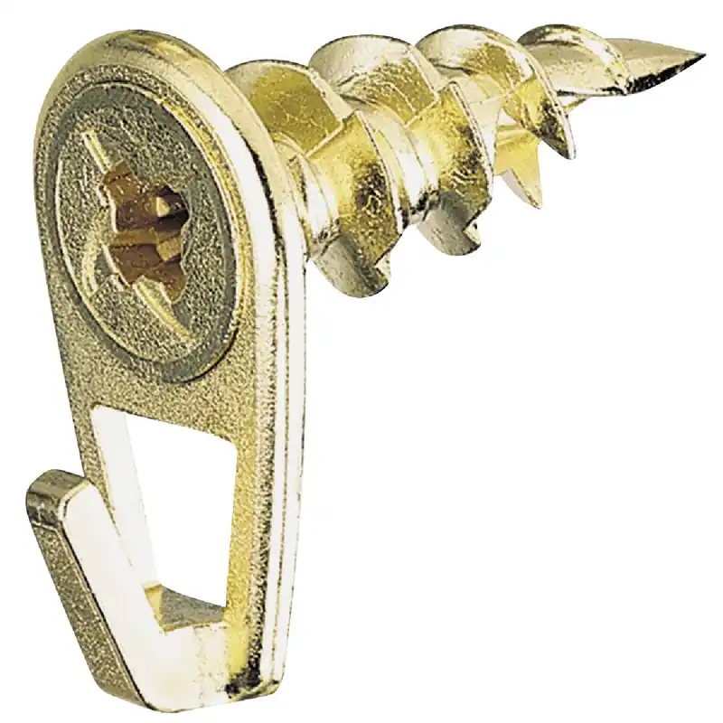 HILLMAN Brass-Plated Gold Self-Drilling Picture Hanger 35 Lb 2 Pk