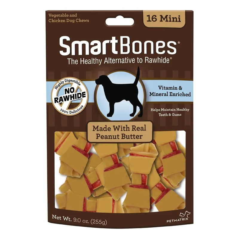 SmartBones Peanut Butter Treats For Dogs 9 Oz 16 Pk